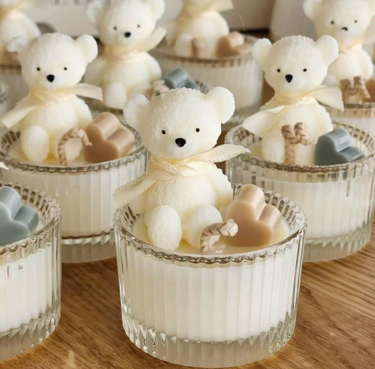 Rhuhee by Amisha – Teddy Candle | Handcrafted Wax Teddy Bear | Baby Shower Decor & Gifting Essential Sound More Luxurious Playful Themed for a Specific Occasion (Set of 3)-image-19
