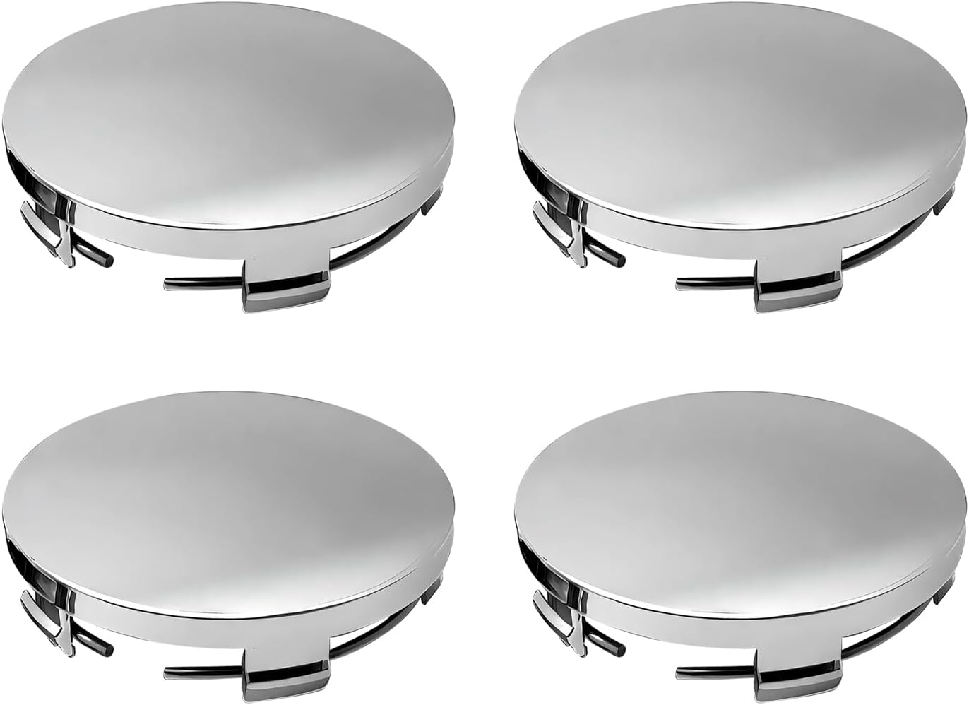 4 PCS Car Wheel Center Hub Cover, 2.36" OD 2.2" ID Wheel Hub Modification Decoration, ABS Rust-Proof Durable Snap-in Anti-Falling Fastening Installation Accessories, Universal for Most Cars (Silver)