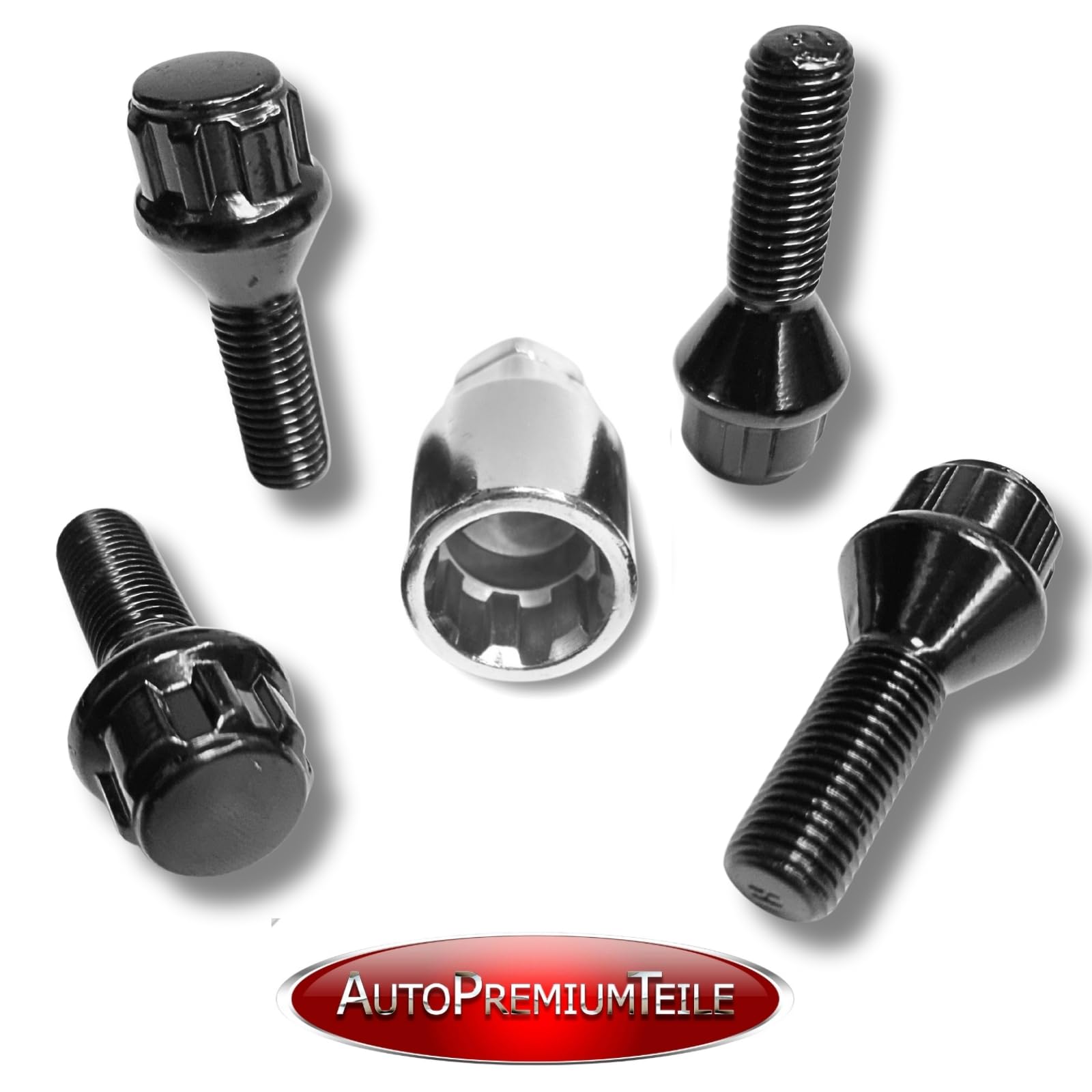 Blokada do felg M12 x 1,5 x 29 mm, taśma stożkowa 60°, kompatybilna z Alpina Bentley BMW Lotus Mini Saab, 4 x czarne zamki do felg, zabezpieczenia kół, zabezpieczenie felg, ochrona przed kradzieżą