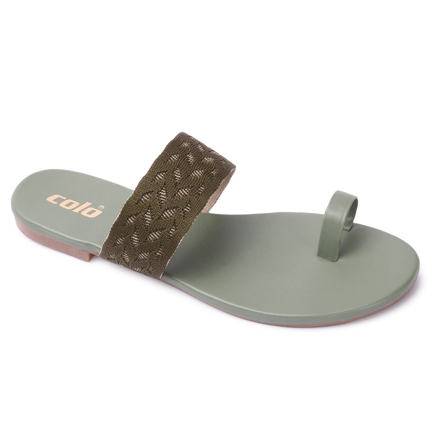 Colo Stylish Kolhapuri Design Flat Sandal and Slippers for Womens & Girls 01 olive Size 6 Uk (B0B53LFYKR) Amazon Price History, Amazon Price Tracker