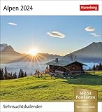 Format 16 cm x 17,5 cm Sehnsuchtskalender Alpen - Kalender 2024 - Harenberg-Verlag - Postkartenkalender mit 53 heraustrennbaren Postkarten - 16 cm x 17,5 cm