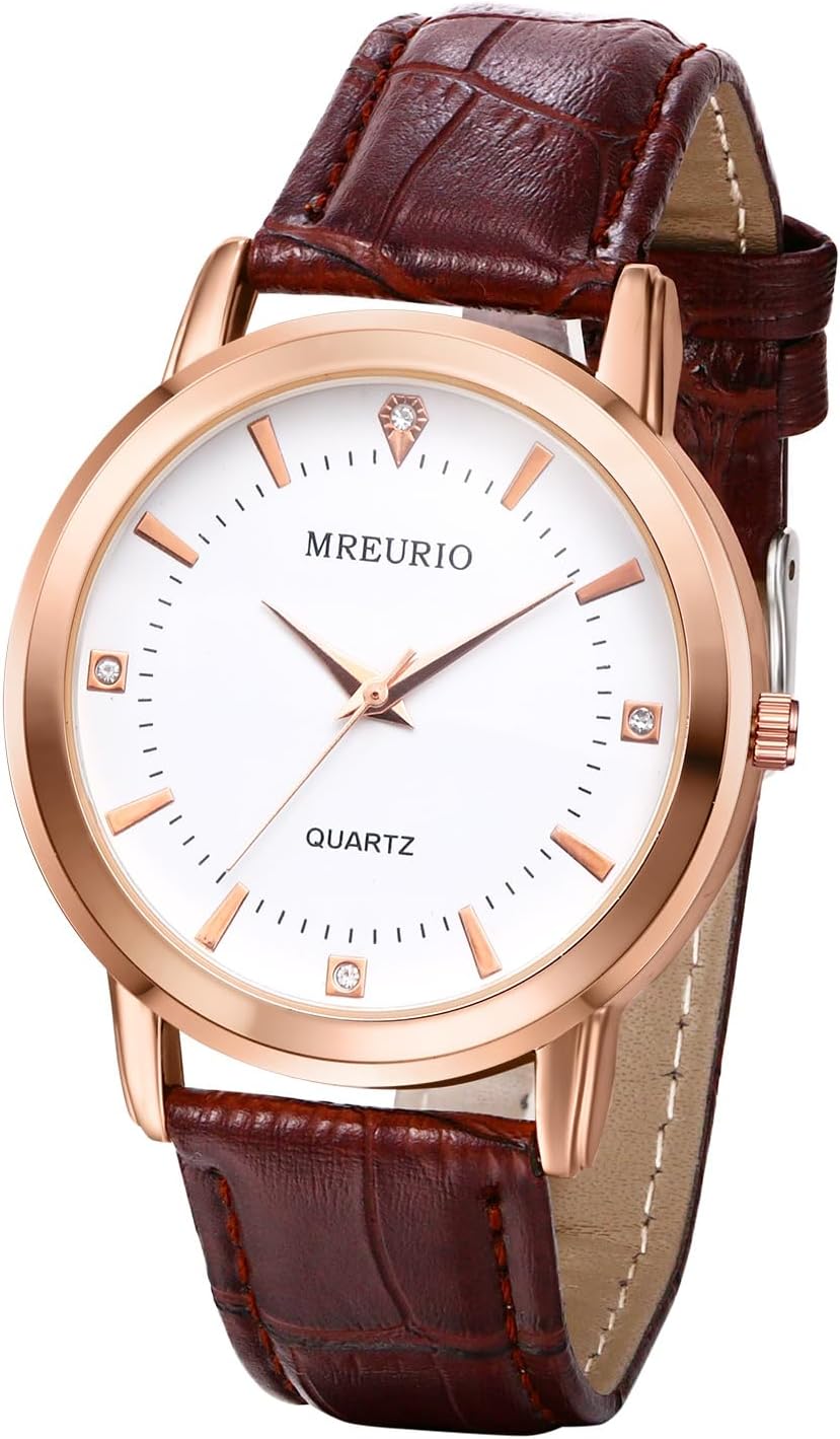 jewelrywe pair of watches analogue quartz partner friendship watch classic simple leather strap couple watch for men women black / brown