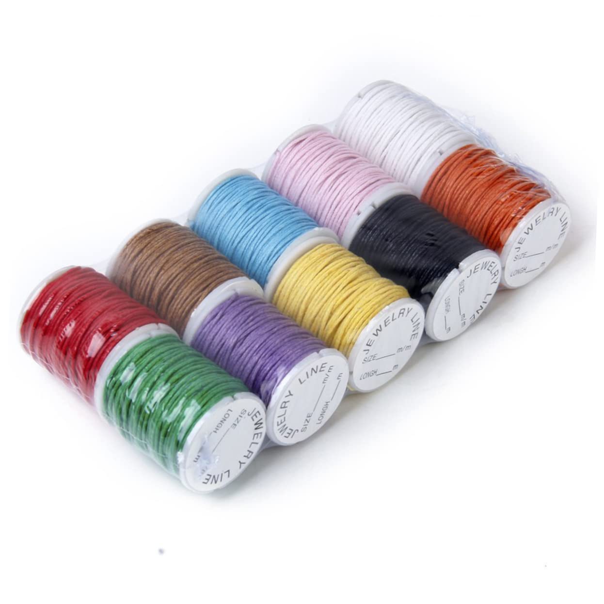 Operitacx Hilo De Tejer De 1 Mm 10 Rollos hilo de tejer hilo de algodón abalorios cuerdas hilos accesorios de trenza materiales para manualidades cordón encerado cristal cable producto