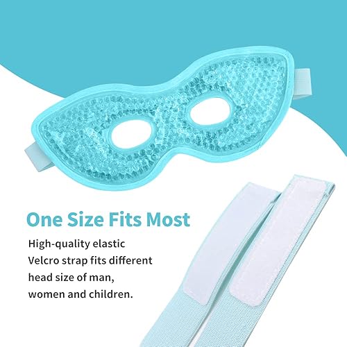 Miniatura 6 de NEWGO Máscara de ojos de gel reutilizable y refrescante con agujeros para los ojos, paquete de hielo frío para ojos, compresa de ojos fríos y