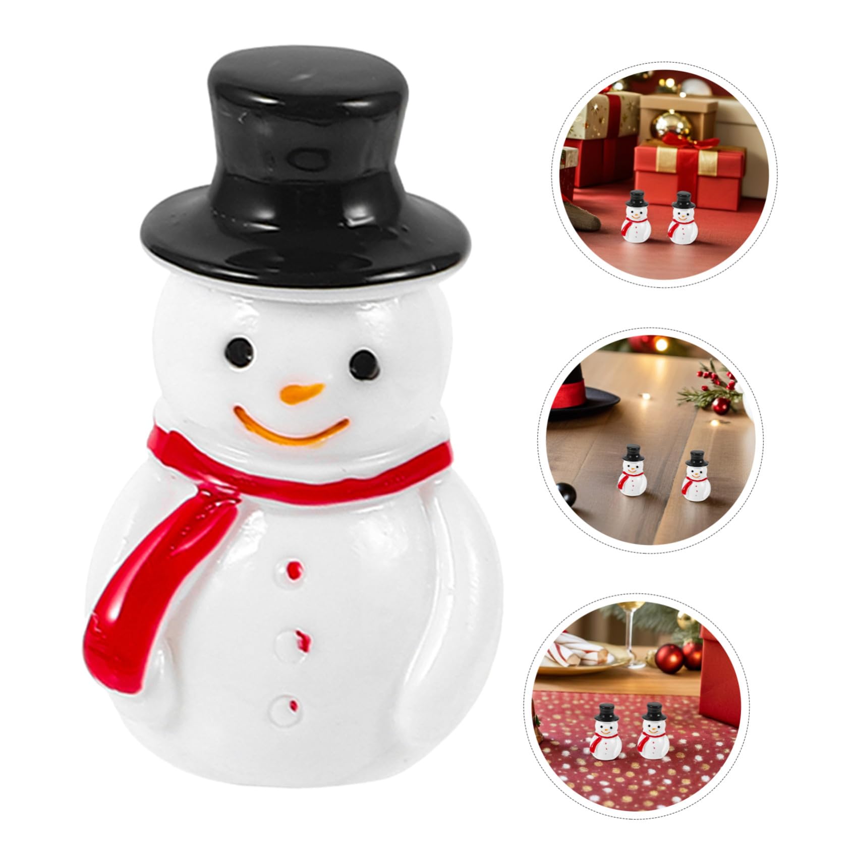 Mobestech 100pièces Lot de Mini Figurines De Bonhommes De Neige Décorations Résine pour Noël Anniversaires Et Intérieurs