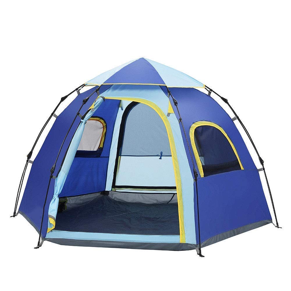 Luxuriöses Zelt für den Außenbereich, automatisches Zelt für 5–6 Personen, sechseckig, Freizeit, schneller Aufbau, Camping mit Tragetasche für