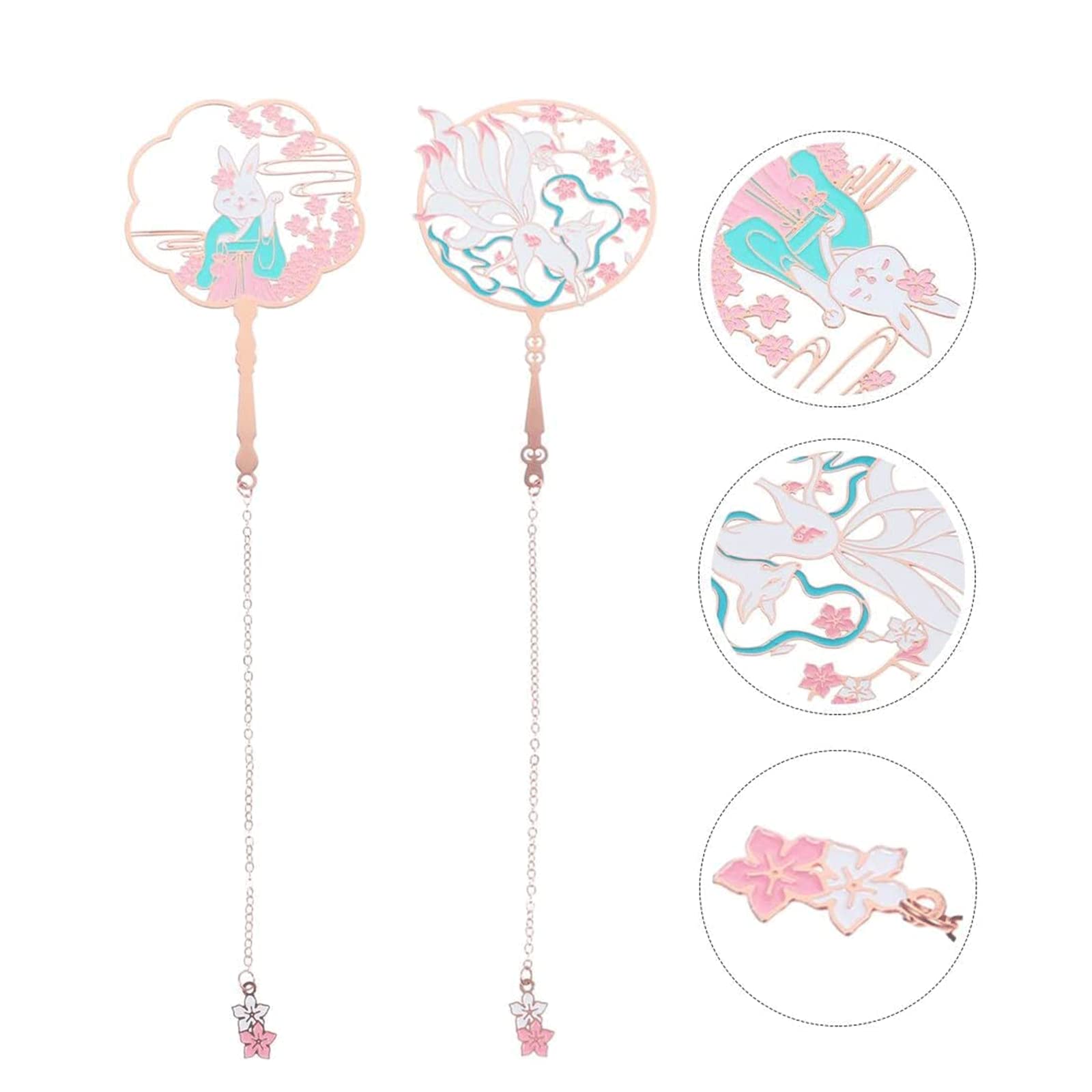 2 stuks Bladwijzer Metalen Kwastje Boek Markers Leuke Dier Hanger Pagina Houder Voor Boek Notebook Lezen Pagina Markers