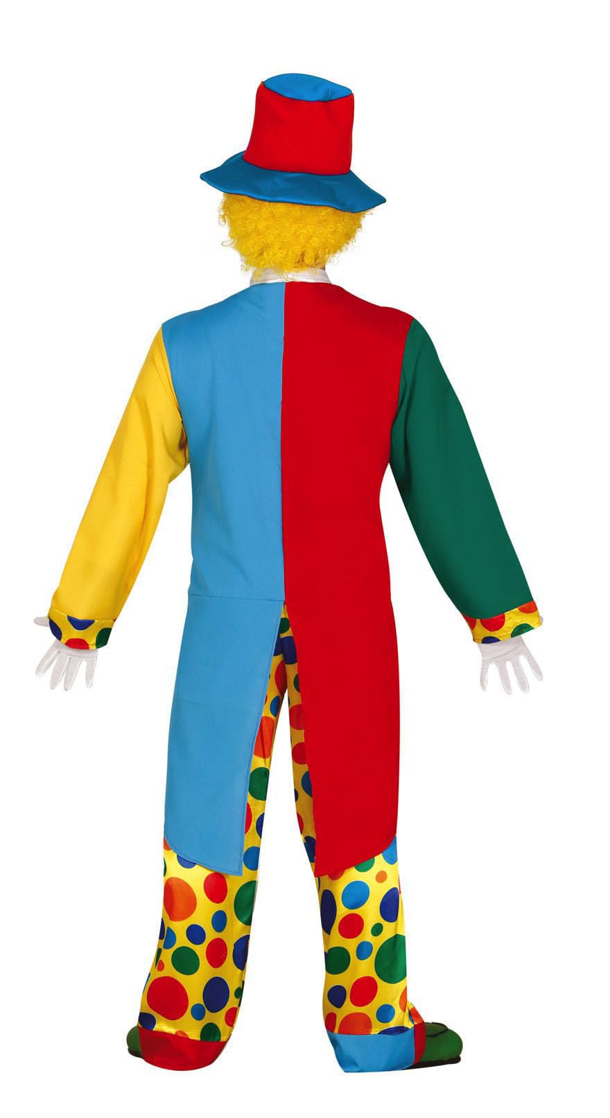 FIESTAS GUIRCA | Clown Kostüm für Erwachsene - Weste, Jacke, Fliege, Hose und Hut - Zirkus- und Comedy Kostüme für Halloween, Karneval und Kostümpartys - Herren - Mehrfarbig