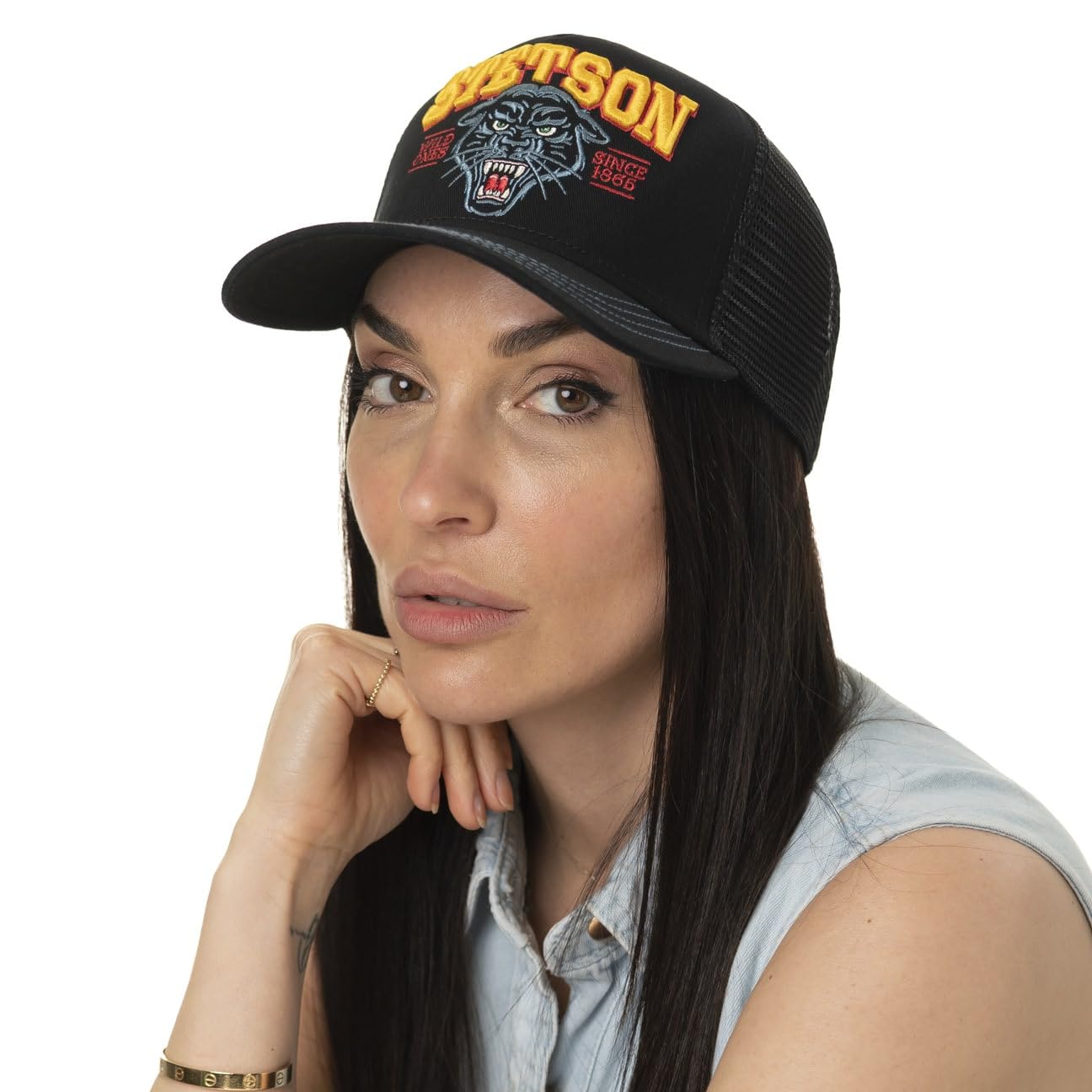 Stetson Wild Ones Gorra Trucker Unicolor con Cierre Snapback Unisex Primavera Verano