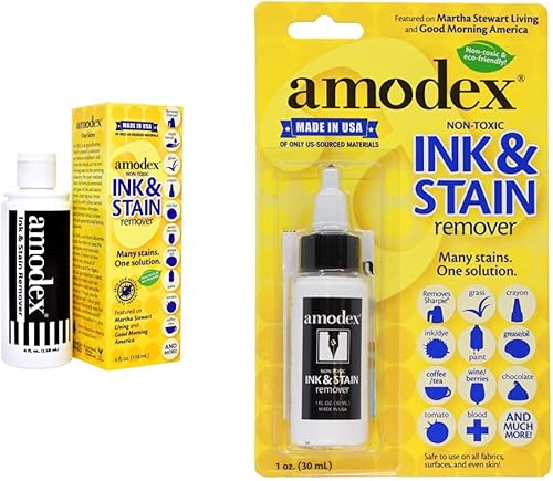 Miniatura 1 de Amodex Products Inc 104 - Removedor de tinta y manchas de 4 onzas y Amodex Ink & Stain Remover Botella de 1 oz