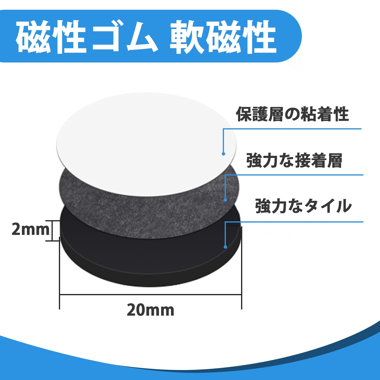 Amazon.co.jp: OCEUMAOA 200片 超強力マグネットシート 20mm 強力