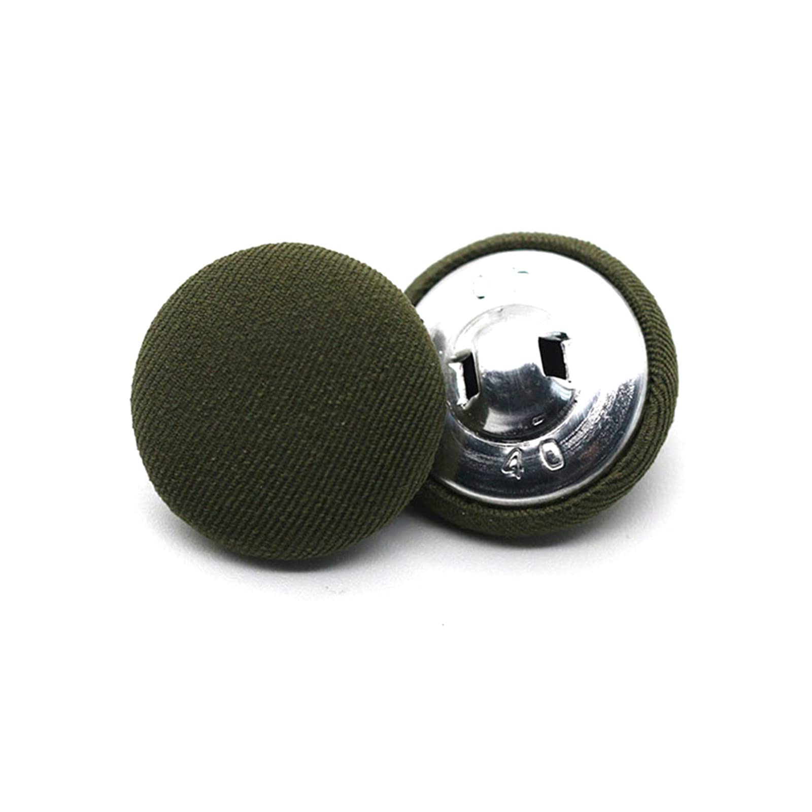10pcs DIY Cloth Buttons Sewing Metal Round Cloth Button Dress Shirt Suit Coat Cloth Decoration Clothes Button, Army Green, 15mm