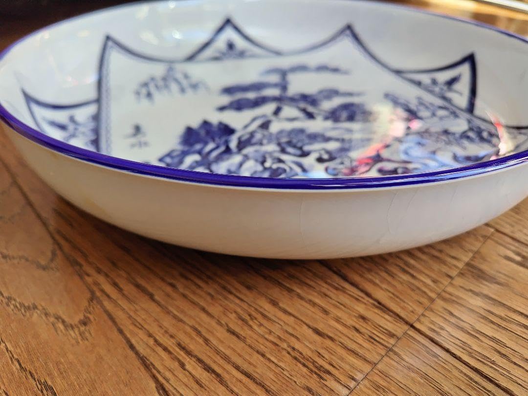 最新作，高品質 RR-中国古美術 時代物 染付 三多図 皿 高足皿 飾皿 花口皿 在銘 大清乾隆年製 唐物 陶磁器 中国古玩 骨董品