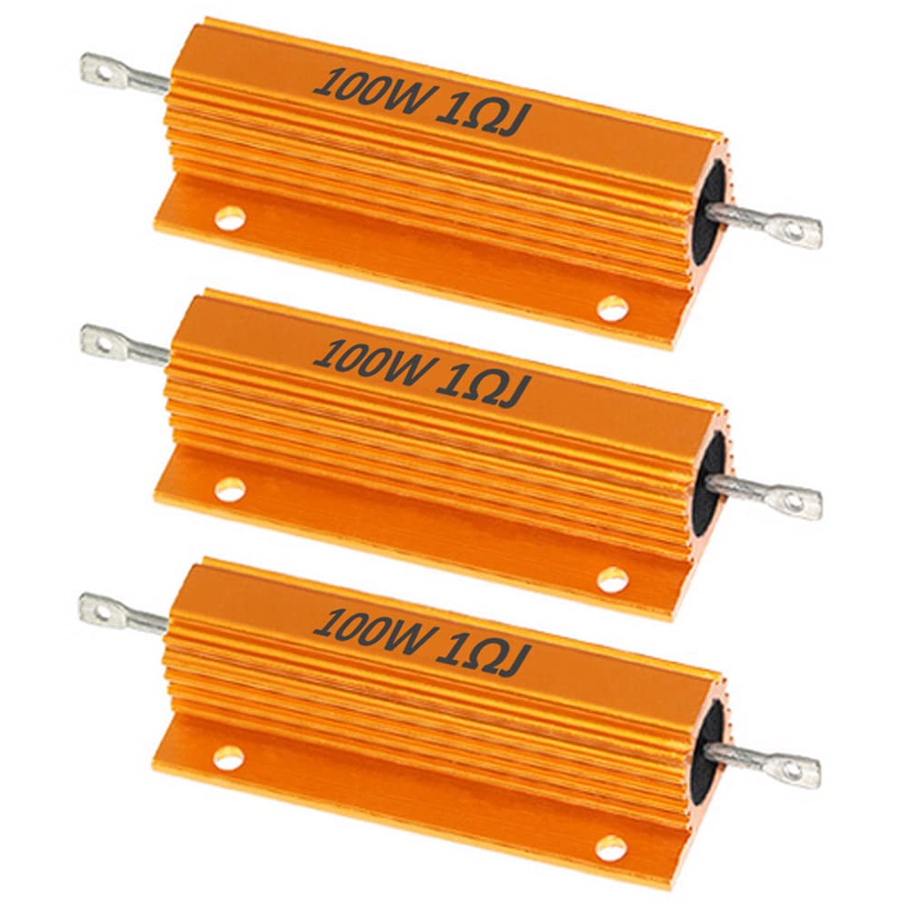 ETOPARS 100W 1 Ohm Resistencia 5% Aluminio Carcasa Bobinado Chasis Montado Resistencias de Carga