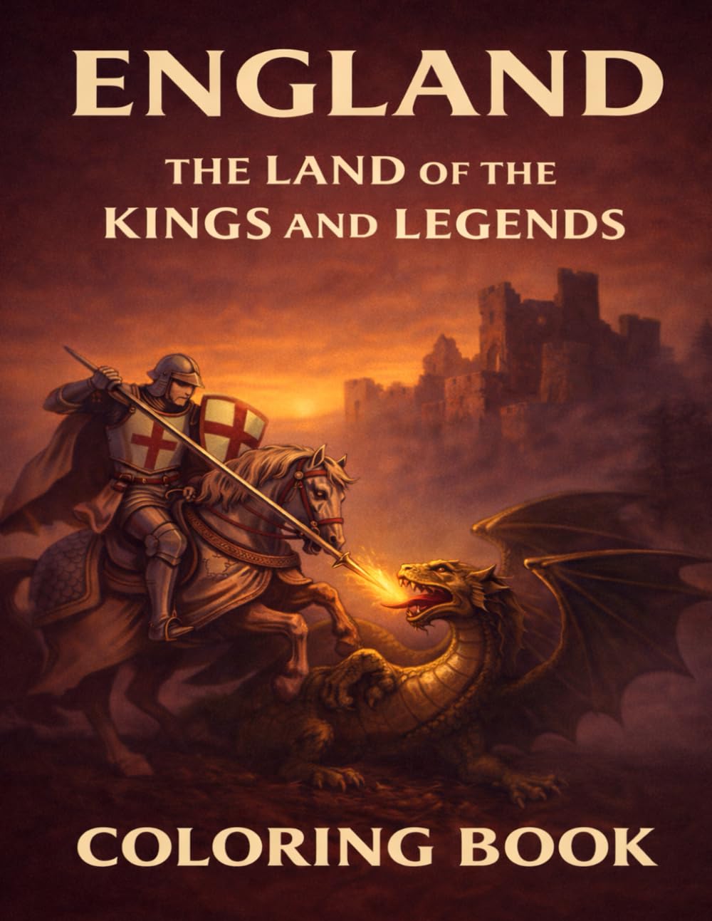 England – The Land of the Kings and Legends: Coloring Book for Adults and Teens – 50 Unique Pages with English Legends, Historical Figures, Heroes, ... Heritage (The British Isles Coloring Saga)