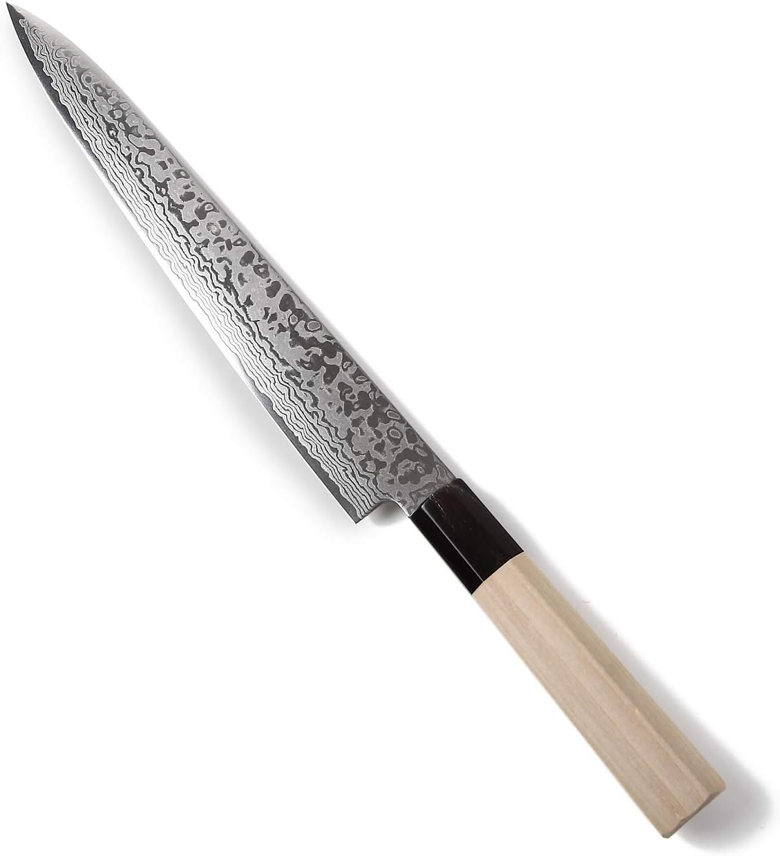 Japanese Sujihiki Knife Damascus ZA18 69 Layer Octagonal Magnolia Wood Handle, Slicer 9.5-inch (240mm)