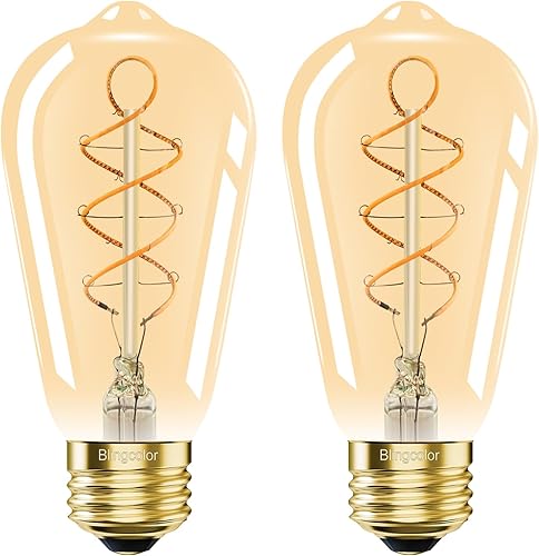 Miniatura 9 de Bombillas LED E26 Edison vintage equivalentes a 40 W, regulables, bombillas LED Edison E26 de 4 W, bombillas cálidas ámbar de 2200 K, bombillas