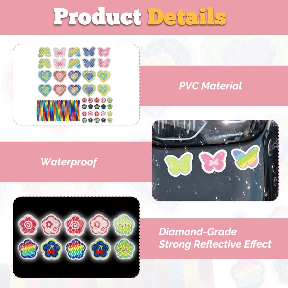 50 Stück Reflektierende Aufkleber Für Kinder - Sicherheit Im Dunkeln