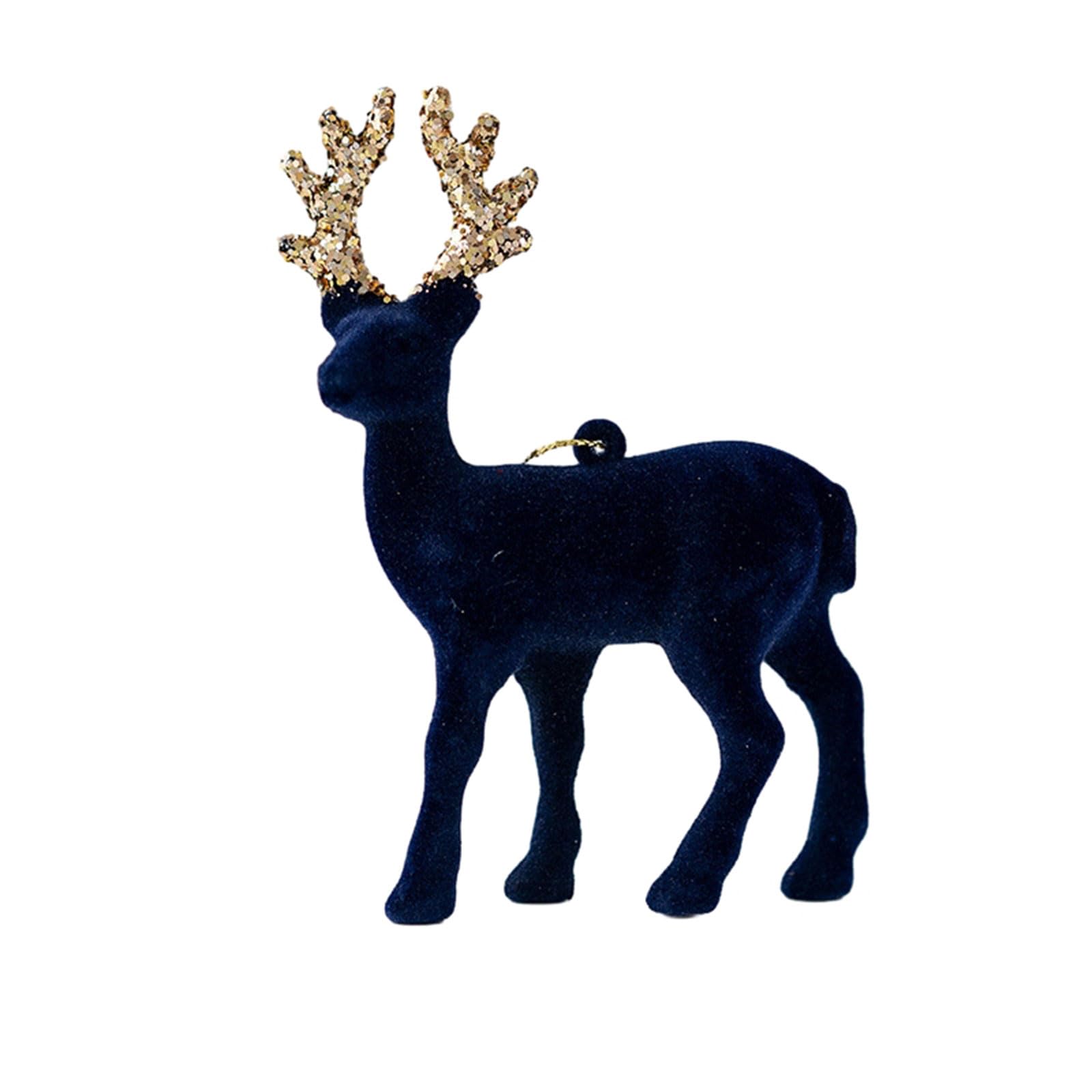 BFLKY Christmas Elk Deer Pendant Sequins Reindeer Ornament For Christmas Tree Hanging Pendants Home Desktop Decoration