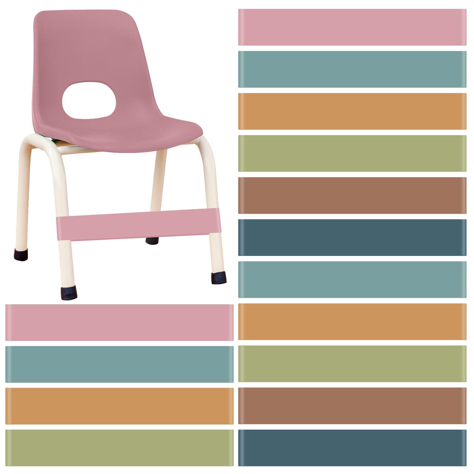 Berlune 24 Pcs Classroom Chair Bands Fidget Chairs and Desks Bands ADHD Autism Tools Bounce Flexible Seating for Classroom(Earth Tones,1 mm)