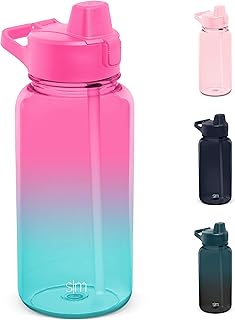 Simple Modern 32oz Water Bottle with Silicone Straw Lid & Motivational Measurement Markers | Reusable BPA-Free Tritan Plas...