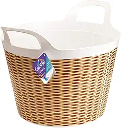 Cesto Flexível Estampa Vime 30 Litros, 100014, Casa Mia, 1 unidade