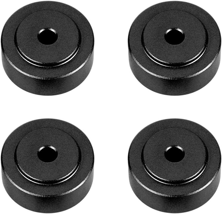 4Pcs Amplifier Feet Pads, 20x8mm Aluminum Alloy Speaker Isolation Feet Pad Stand Amplifier Feet Shock Absorber Amplifier Pads Feet Detachable Rubber (Black), GUGXIOMQR0G9UZSTA-02