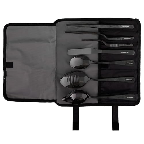 CREATIVECHEF Professional Chef Plating Kit, 7 Piece Culinary Plating Set, Black, Stainless Steel