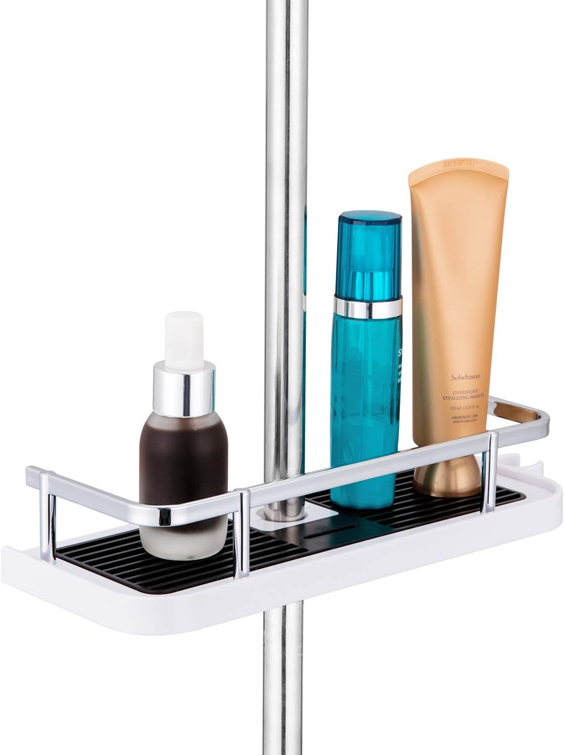 ASTOTSELL Bathroom Shower Shelf Hanging Shower Rack Shower Shelf No Drilling Required for Shower Pole with Loop and Hook