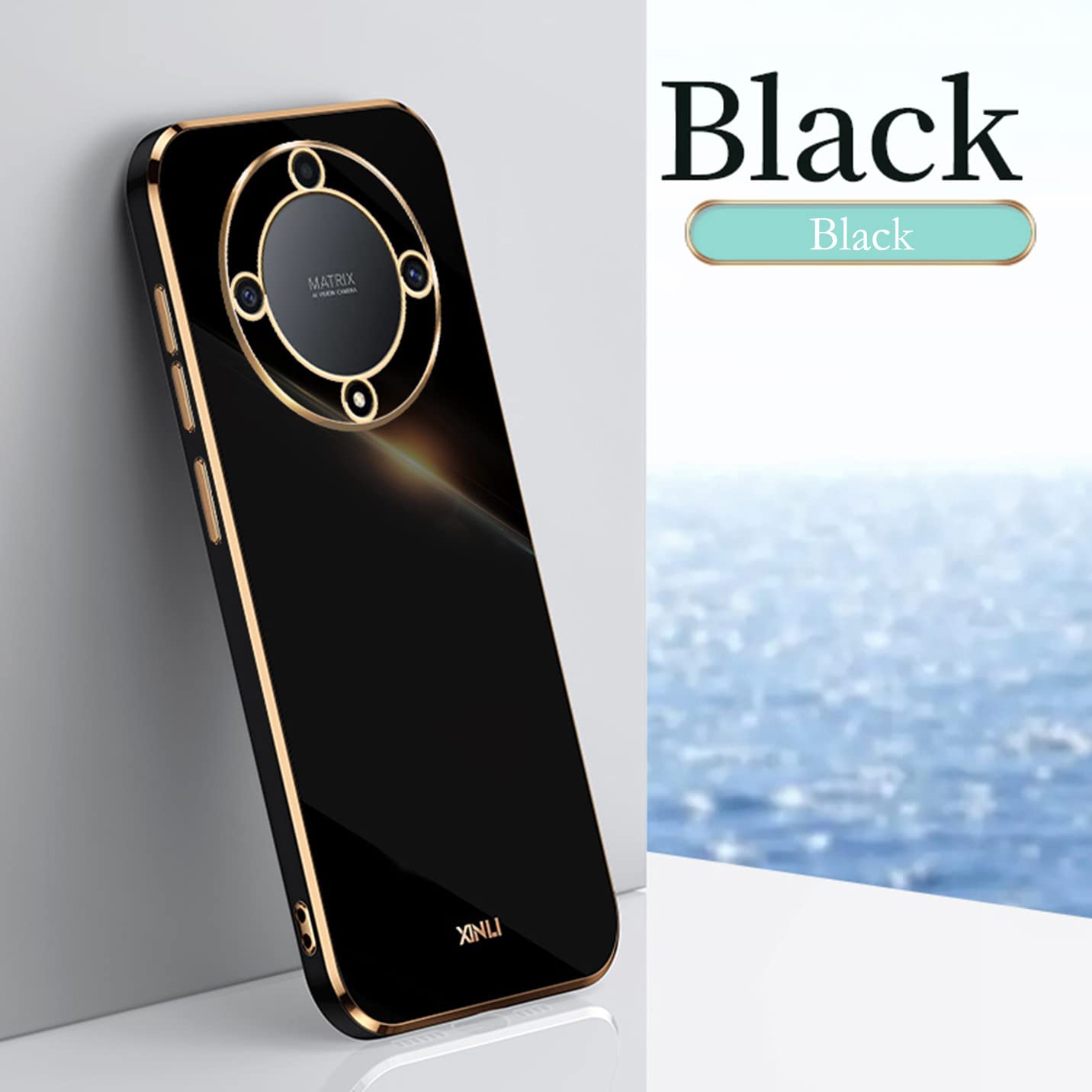 BORYA Hülle Für Honor Magic6 Lite 5G – Ultra Dünn, Stoßfest, Mit 9H Gehärtetem Glas, Gradient Blau