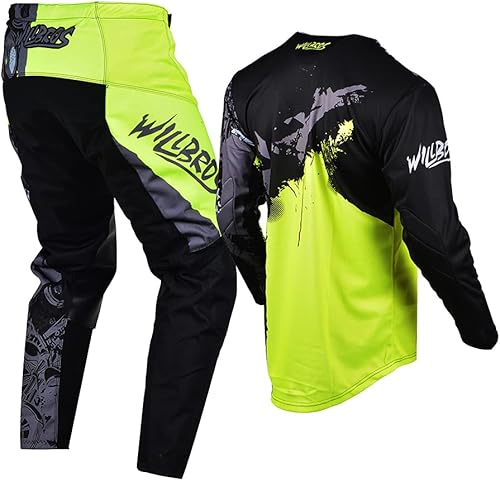 Miniatura 3 de Conjunto de pantalón de jersey juvenil para niños, conjunto de equipo de motocross MX para niños, traje de carreras todoterreno MTB ATV motocicleta