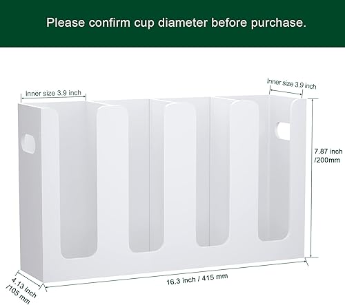Miniatura 2 de Dispensador de taza de café desechable con asas, montaje en encimera o pared para bebidas calientesfrías y soporte para tapa, organizador de