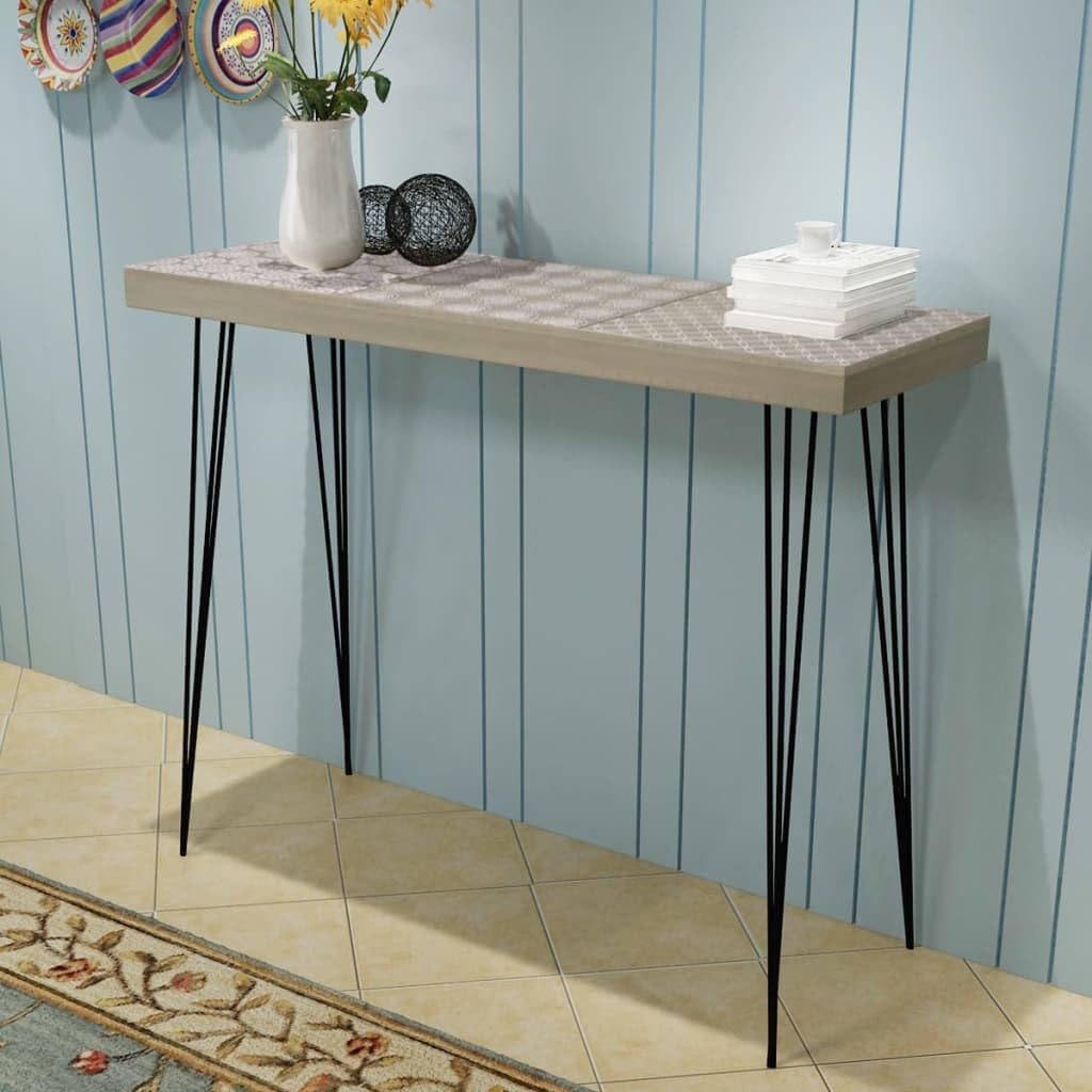 Mesa Auxiliar de salón Mesa Auxiliar multifuncionalMesa Consola Gris 90x30x71,5 cmAdecuada para el Dormitorio Sala de Estar
