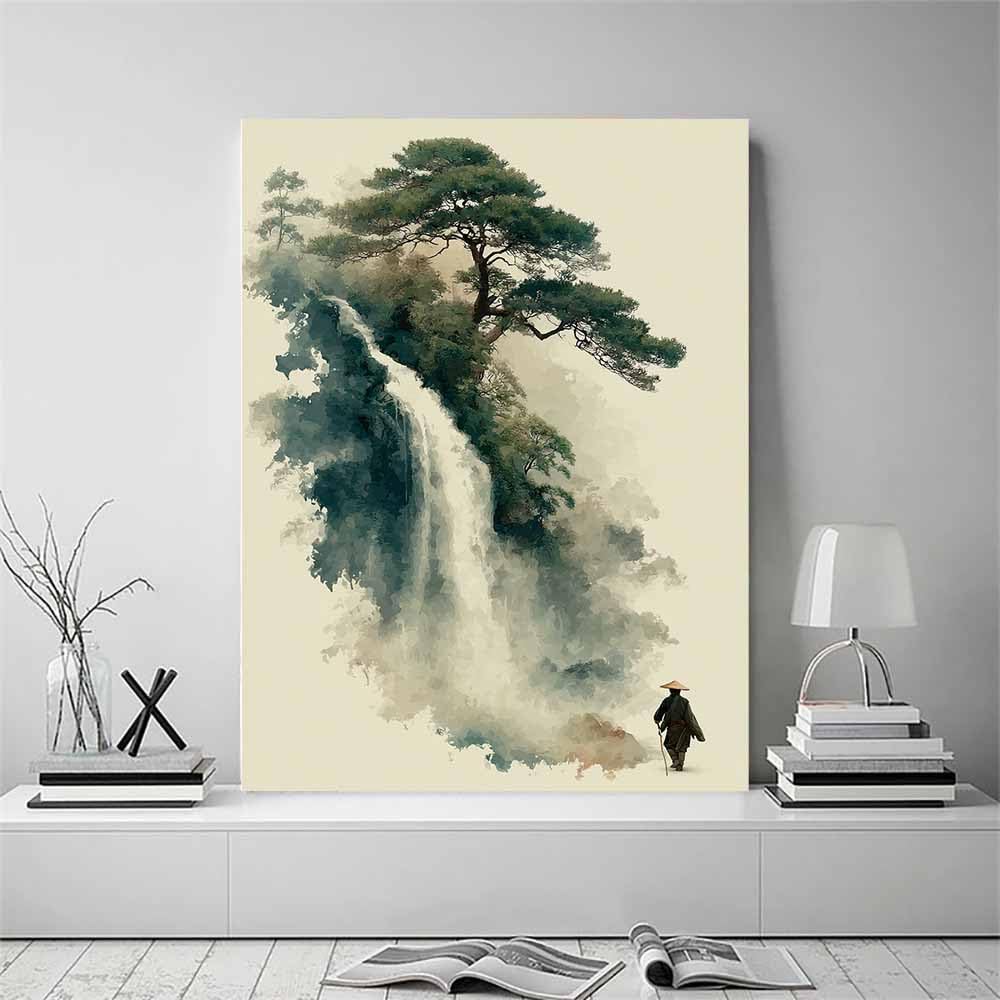 TODOAA Cuadro Abstracto Lienzo Árbol de pintura de tinta blanco y negro Cuadros Decoracion Salon Lienzo, Dormitorios Para Comedor Pasillo Cocina Y Baño（negro-60x90cm Sin marco