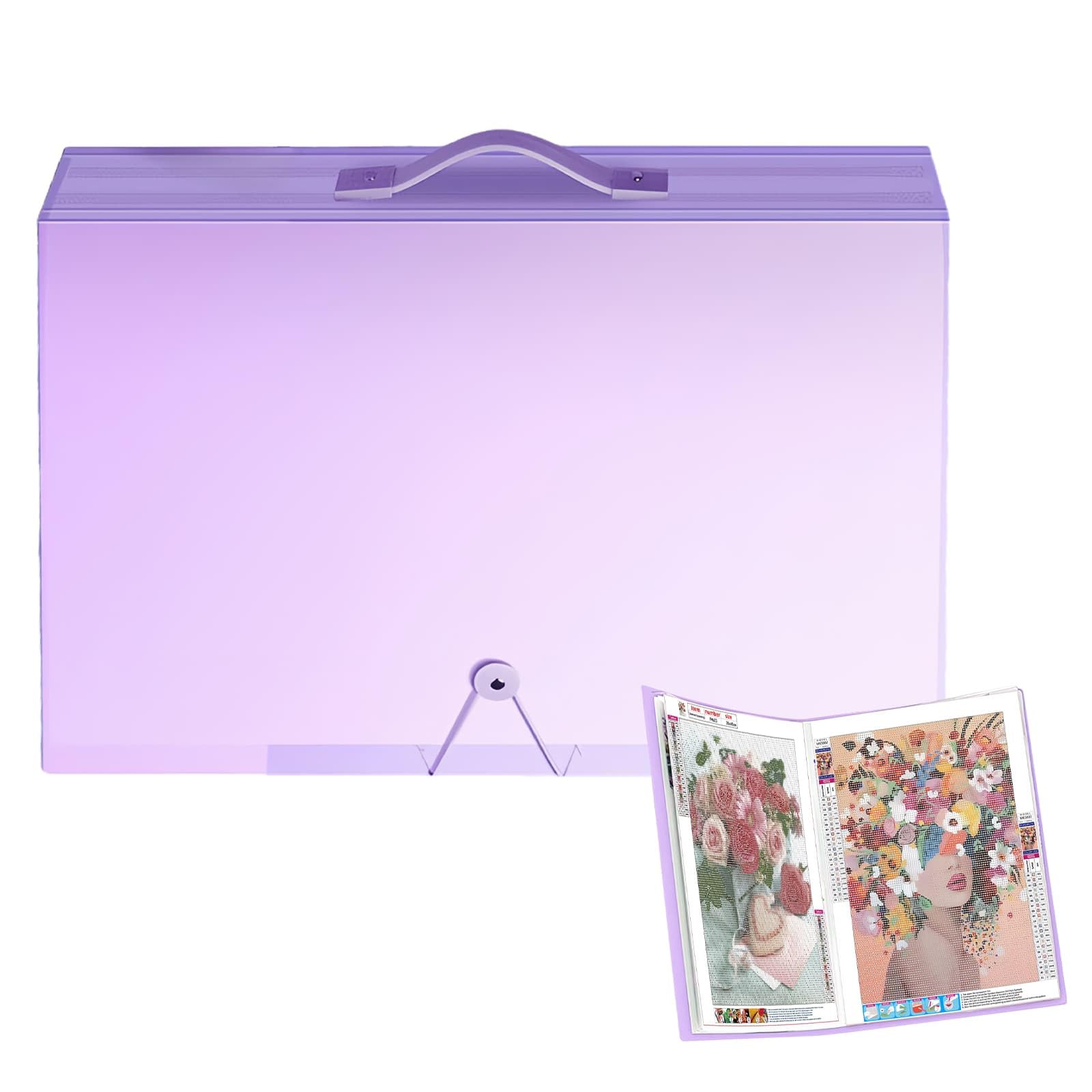 A3 Diamond Art Folder, 40 Pockets Painting Accessories with Buckle & Handle