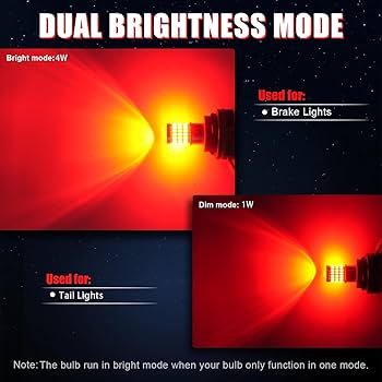 Amazon.com: iBrightstar 7443 LED Bulb Red, 7440 LED Brake