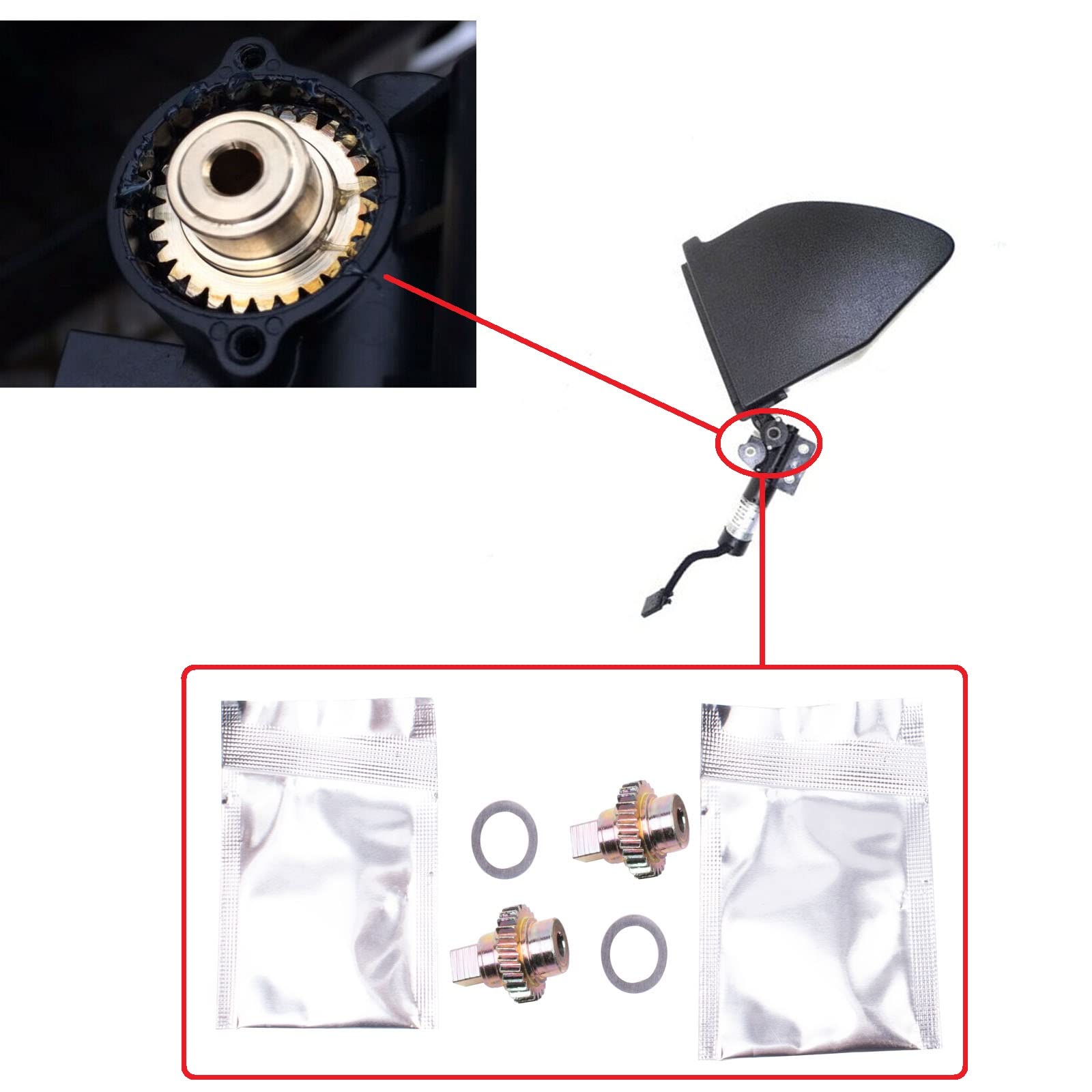 Twowinds - Ingranaggio Tettuccio Apribile 93188313 Compatibile con Opel Astra Twin Top Cabrio - Pignone Tetto Convertibile - Ingranaggio Tetto Scorrevole - Pignone Cofano Motore (2 unità)