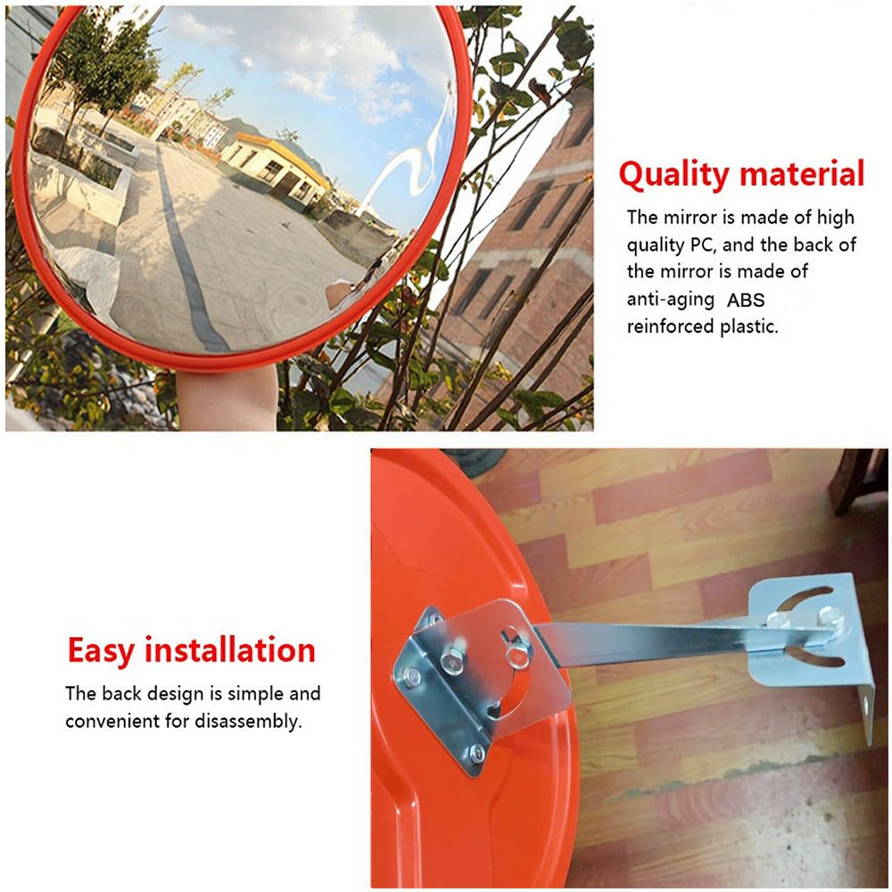 Sécurité Routière À Miroir Convexe, Miroir Routier 30 Cm, Circulation Grand Angle Incurvé À 130