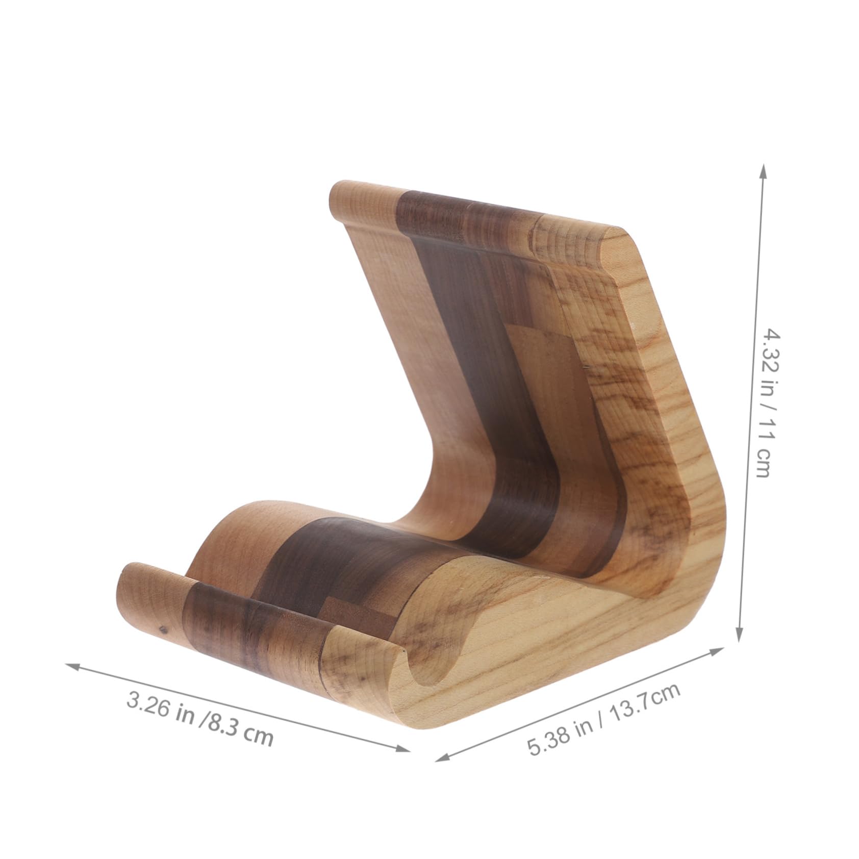 KOMBIUDA Supporto Telefono Tavolo in Legno, Design Semplice e Stabile | Noce Nero e Acero, Base Leggera e Portatile, Supporto da Tavolo per Uso Quotidiano