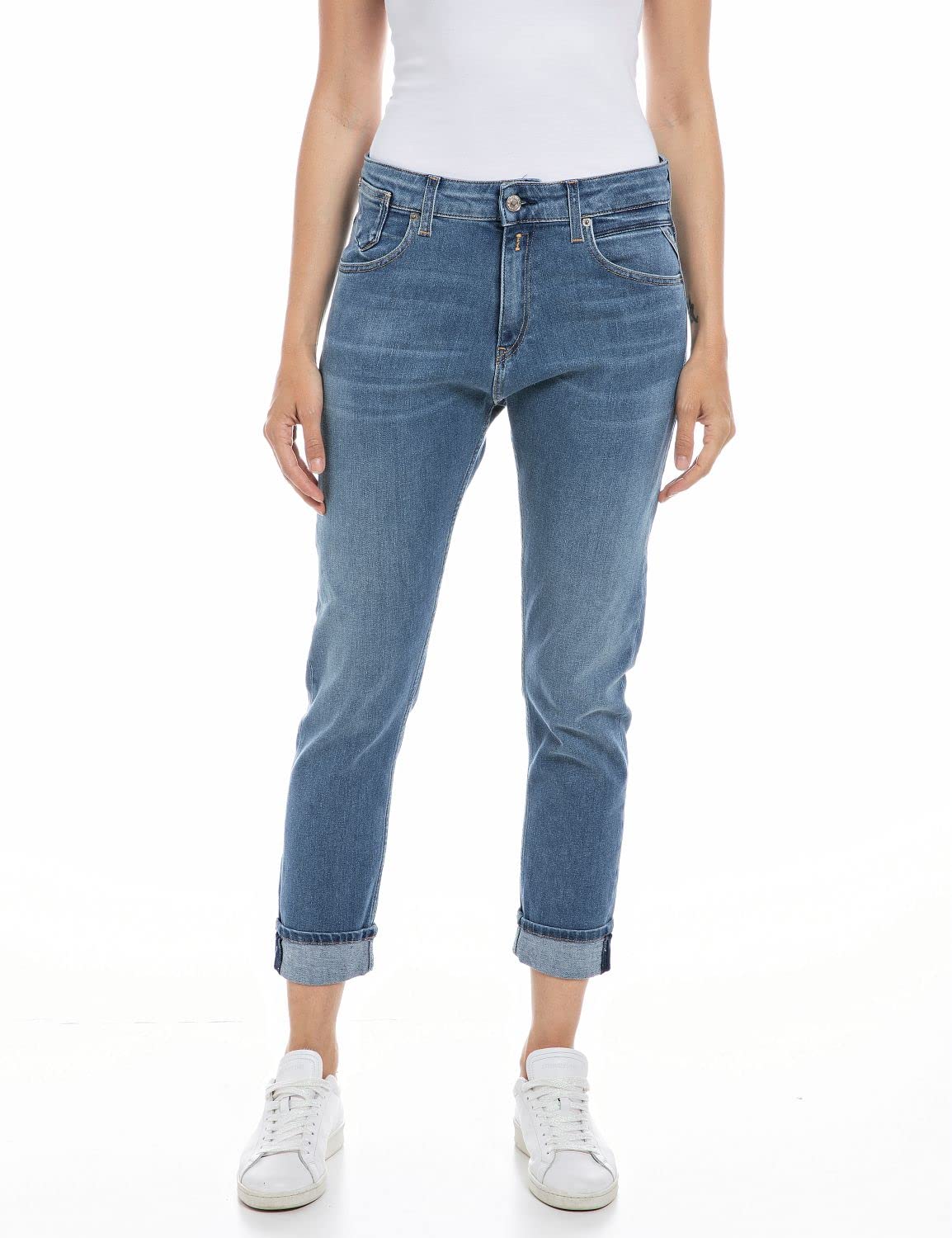 REPLAY Damen Jeans Marty Boyfit, Medium Blue 009-1 (Blau), 27W / 30L