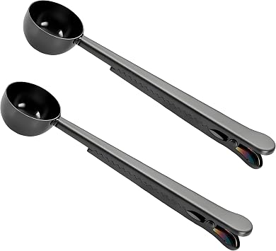 Measuring Spoons Coffee Scoop, Stainless Steel, 1 tbsp, Set of 2, Black