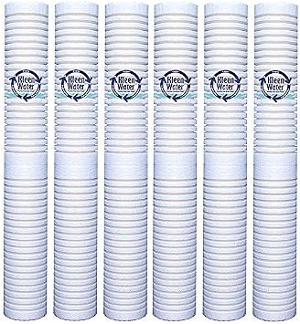 Six 2.5 x 20 Inch Sediment Water Filters by KleenWater compatible with 3M Aqua-Pure AP110-2C