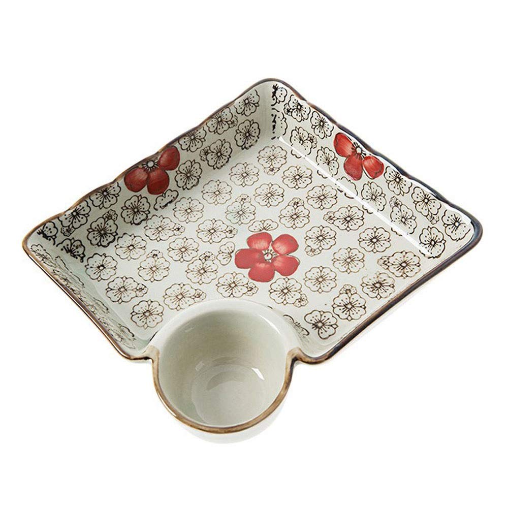 NZPOST Dinner Plate Plate Set Dinner Plates,Ceramic Plate Dish Sushi Plate with Sauce Dish Kitchen Tablew