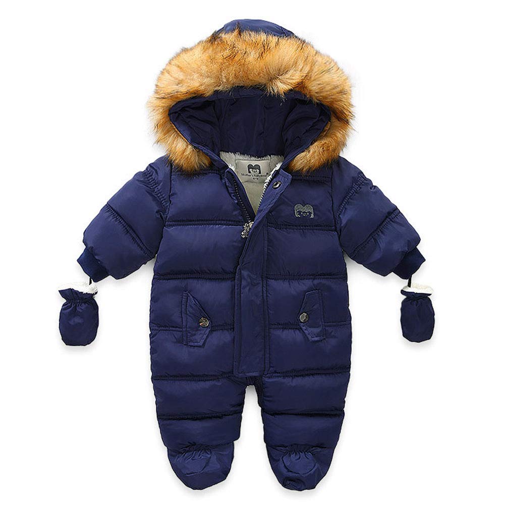 Jueshanzj Mono de nieve unisex para bebé con capucha para invierno