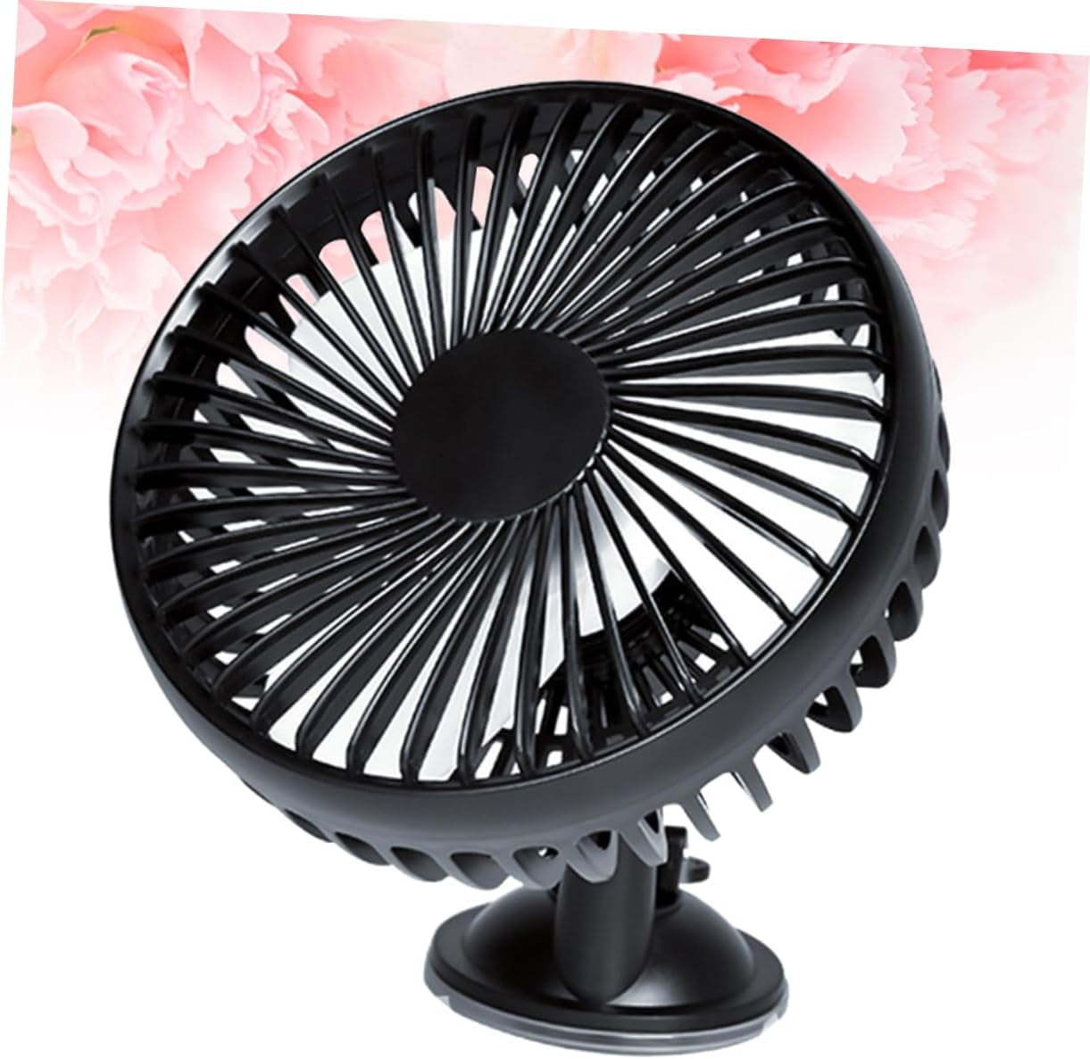 3 pcs Portable Mini USB Car Fan Adjustable Low Noise Fan for Summer Cooling Cars Lightweight and Compact Design for Various Vehicles and USB Rechargeable Black