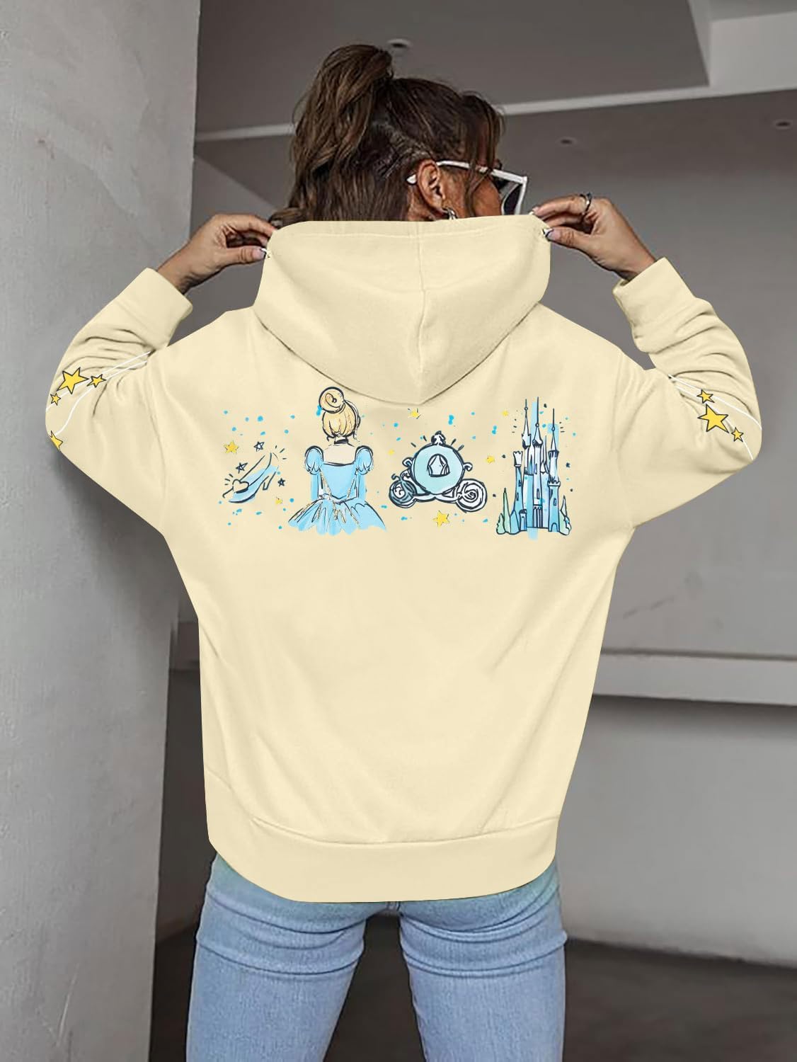 FASHGL Womens Magic Zip Up Hoodies Princess Sweatshirt Oversized Family Vacation Zip-Up Hoodie Cute Long Sleeve Pullover - Image 5