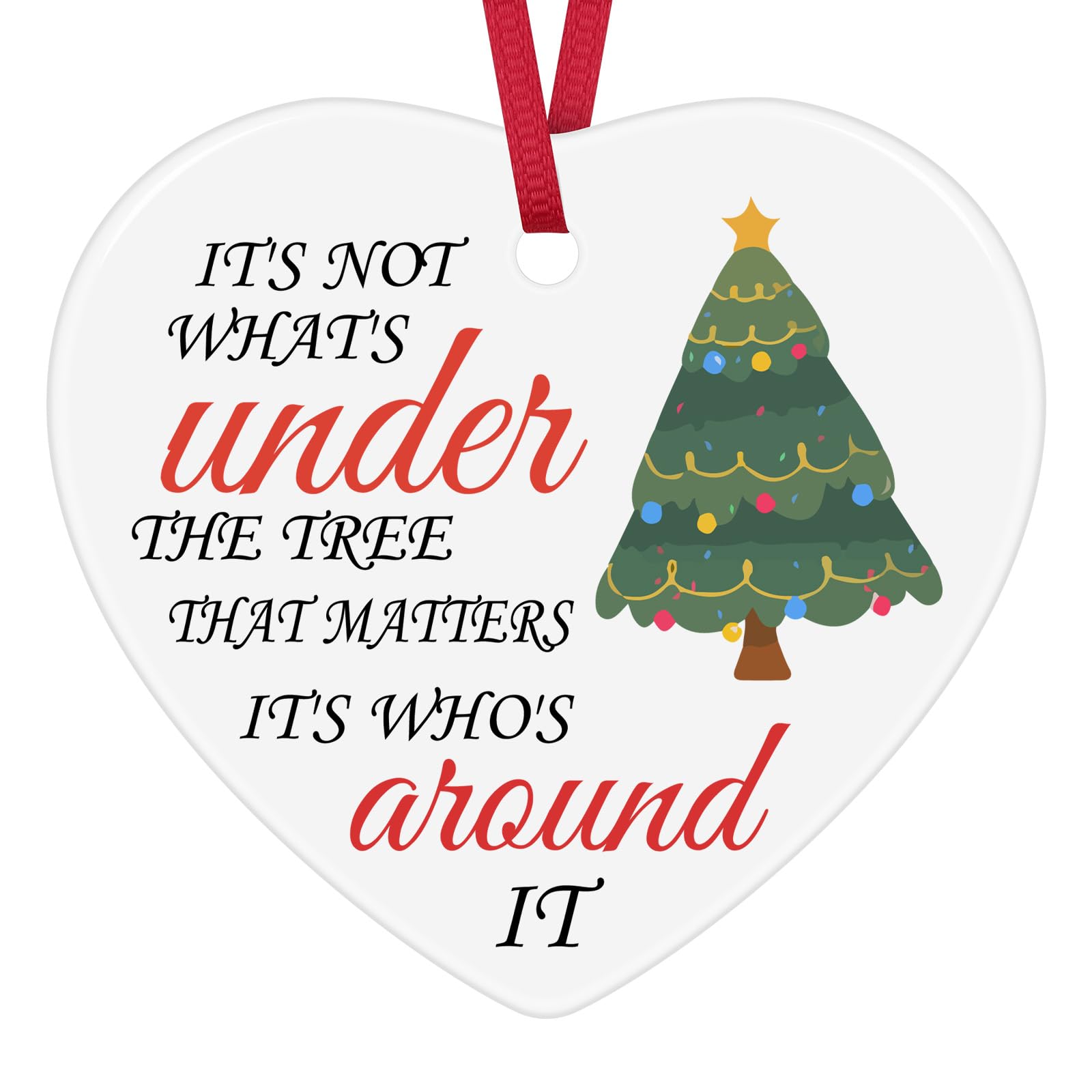 Christmas Ornament Gift for Family Couple Gifts for Wife Husband Xmas Tree Decoration Christmas Birthday Gift for Women Men Brother Sister Bestie Friends Parents Ceramic Ornament Keepsake