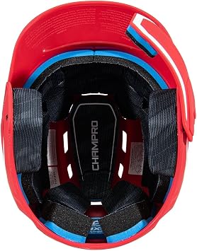 Champro HXE Two-Tone Matte Baseball Batting Helmet with Jaw Guard