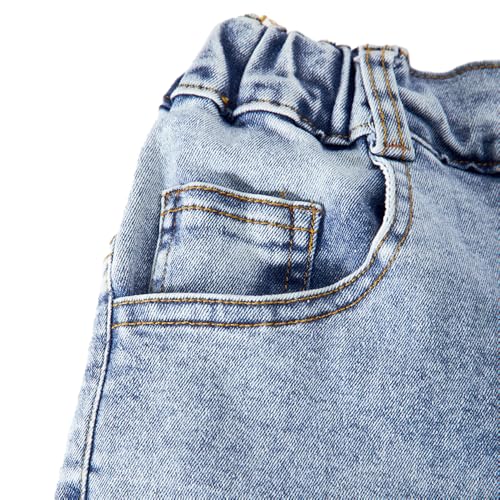Vintage Baggy Jeans for Girls - Loose Wide Leg Jeans with Five Pockets- Casual Denim Pants for Girls3