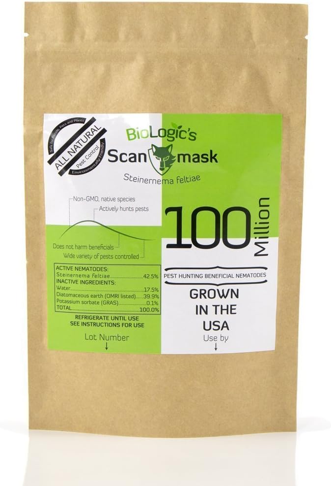 Scanmask Steinernema Feltiae (Sf) Beneficial Nematodes for Natural Insect Pest Control, 1 Billion Size (10 Units of The 100 Million Size)